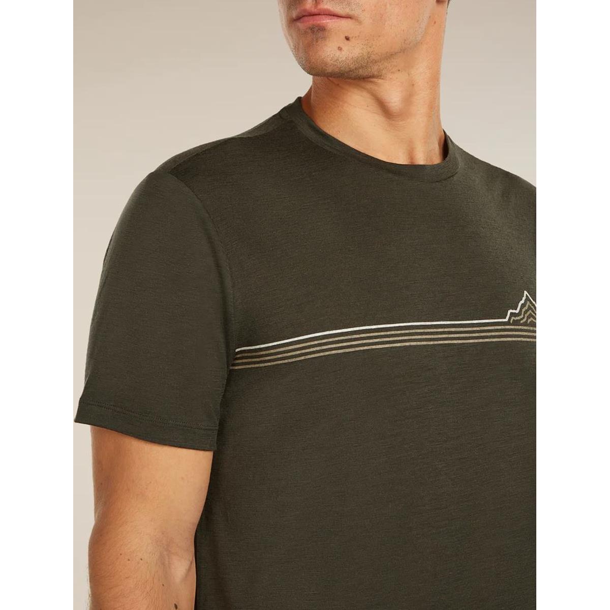 Icebreaker M Mer 150 Tech Lite SS Tee Range Stripes dk loden Herren T-Shirt