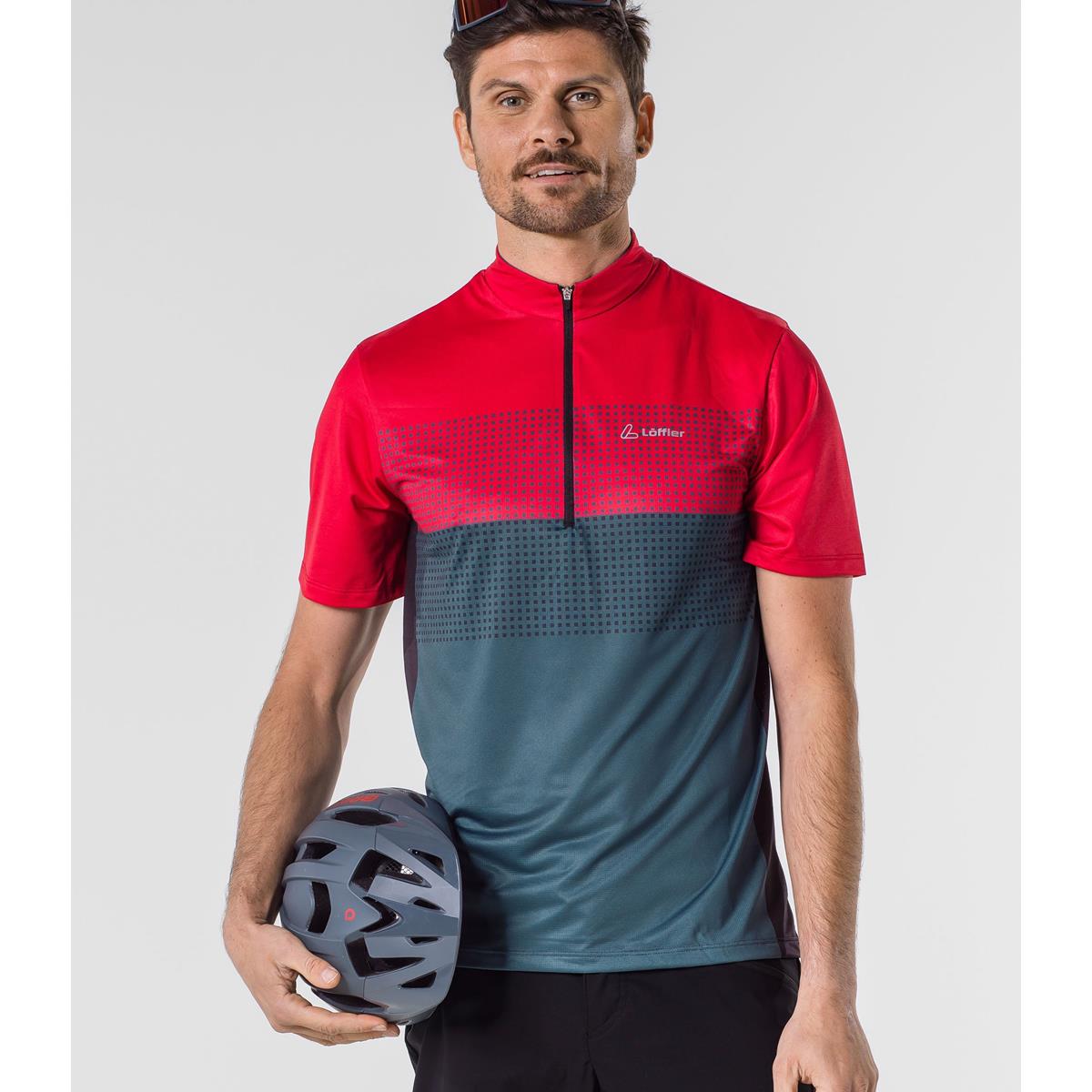 Löffler Herren Bike Shirt HZ Sparta Red, image 3 of 4