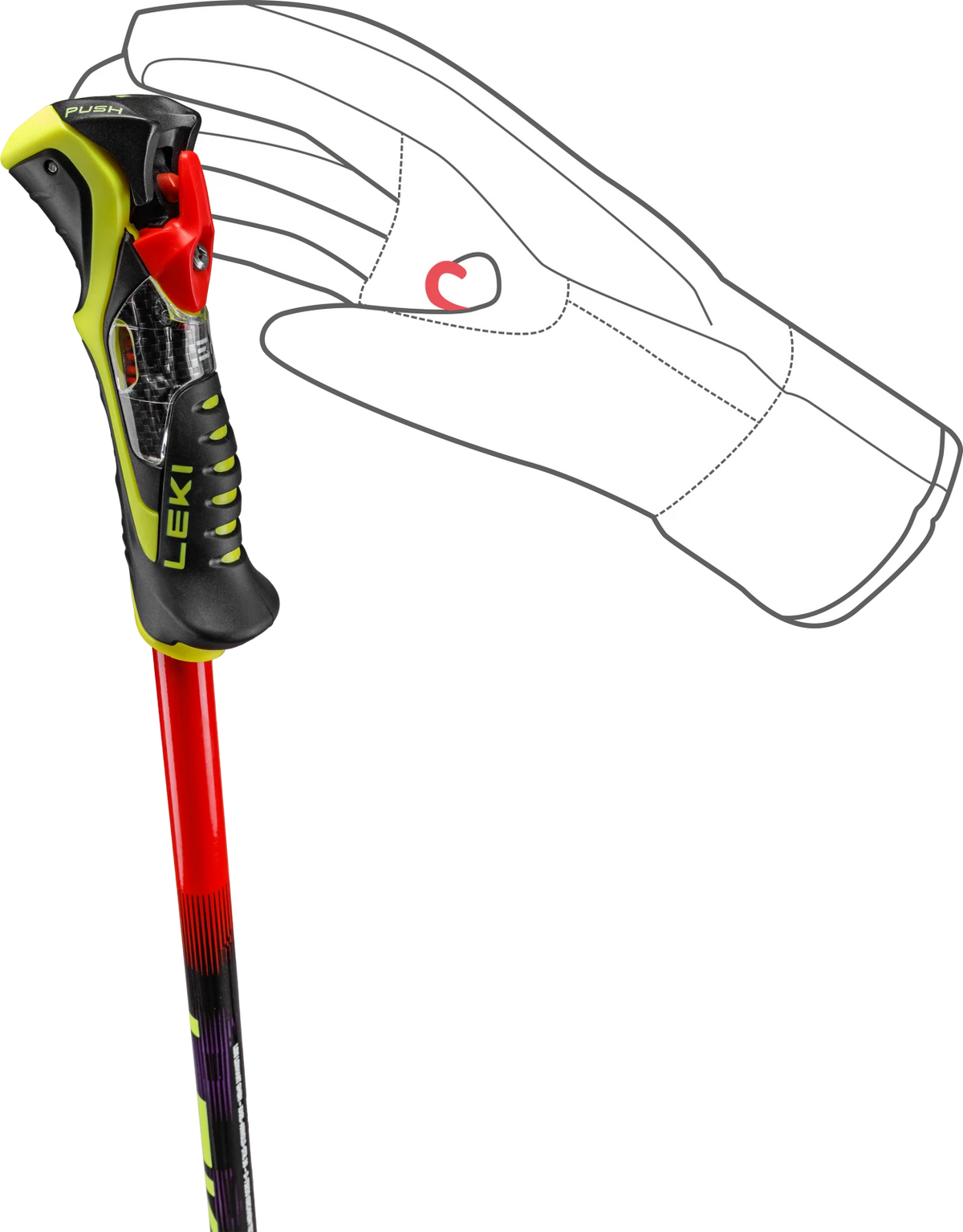 LEKI Venom SL TR - bright red-violet-neonyellow