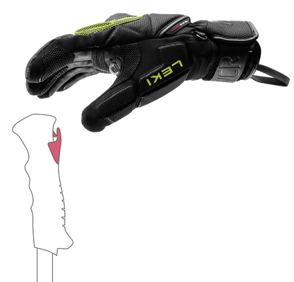 LEKI WCR Coach 3D - black-ice lemon