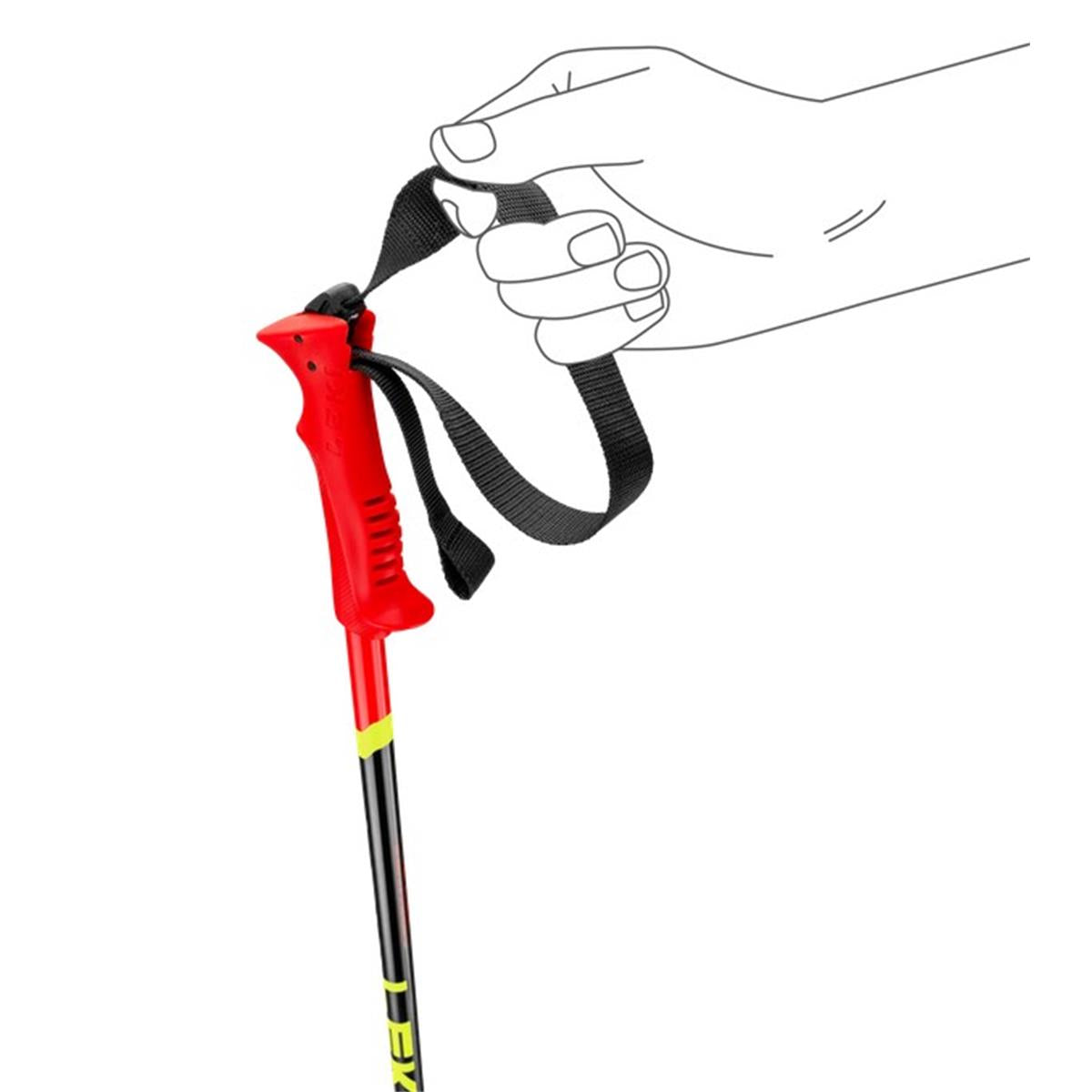 Leki Racing Kids bright red-black-neonyellow