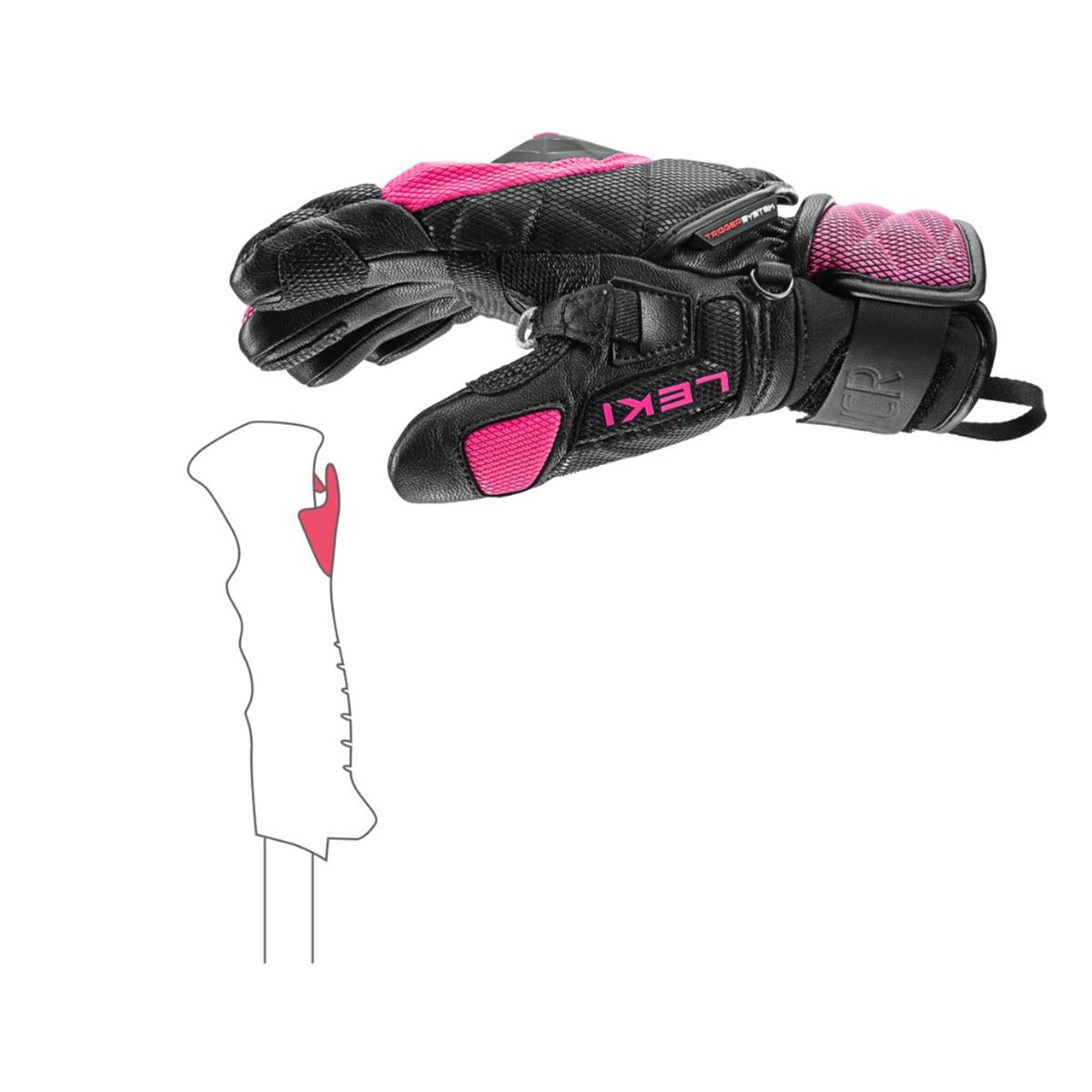 Leki WCR Venom 3D Junior - black/pink