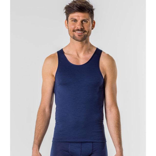Löffler Herren Singlet Merino Light Dunkelblau