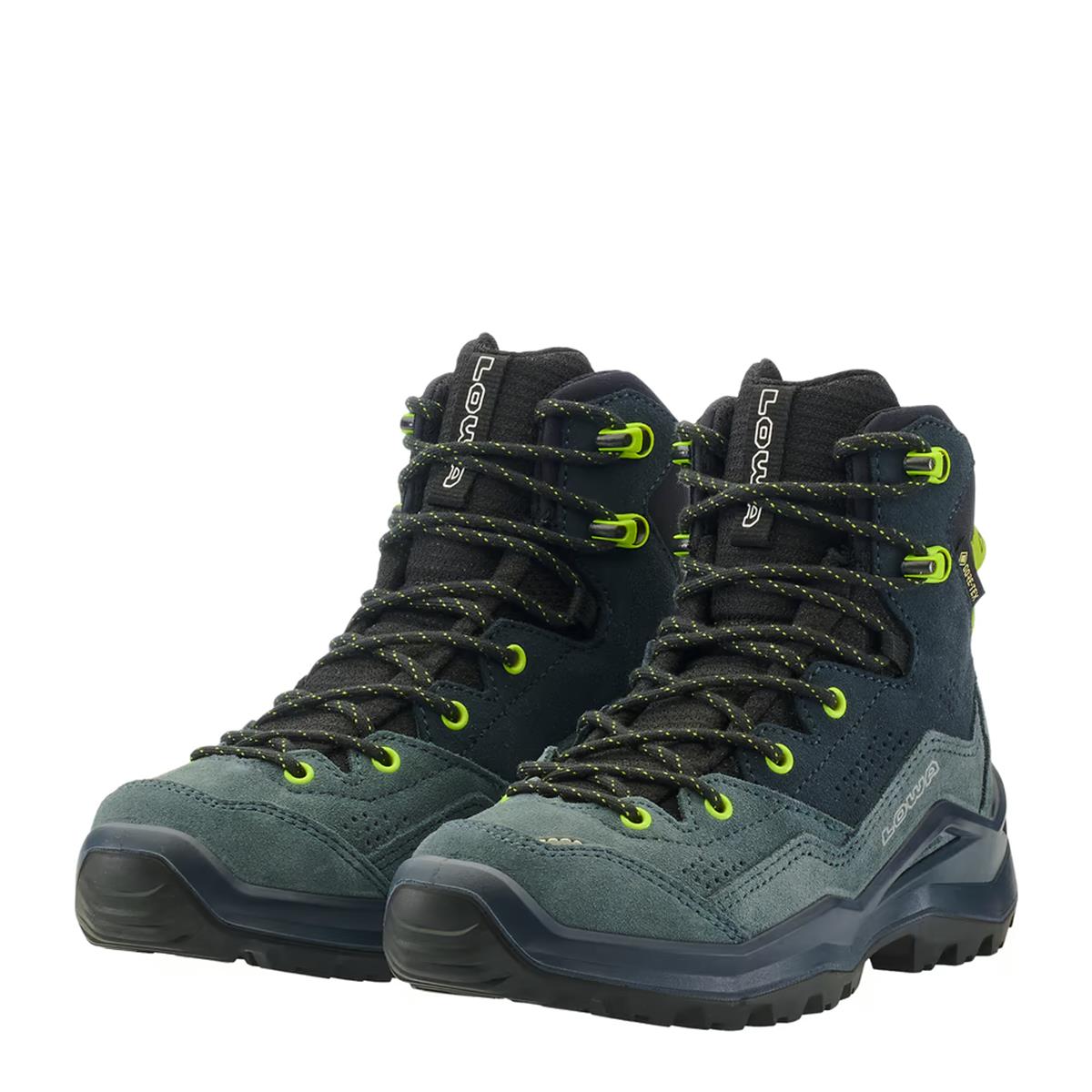 Lowa Kinder Outdoorschuhe Wandax GTX MID Junior Dunkelpetrol/ Limone, image 2 of 7