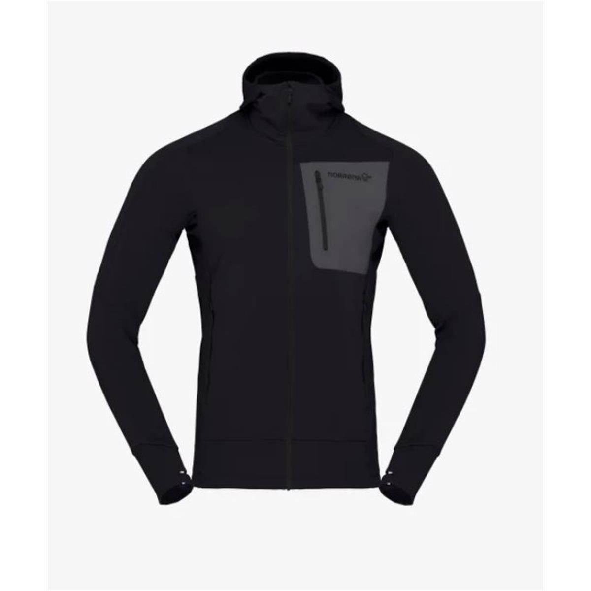 Norrona Falketind Power Grid Hood caviar black Herren Powerstretchjacke