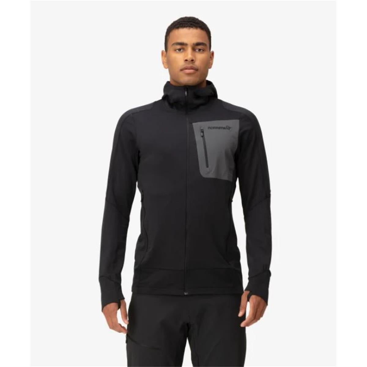 Norrona Falketind Power Grid Hood caviar black Herren Powerstretchjacke