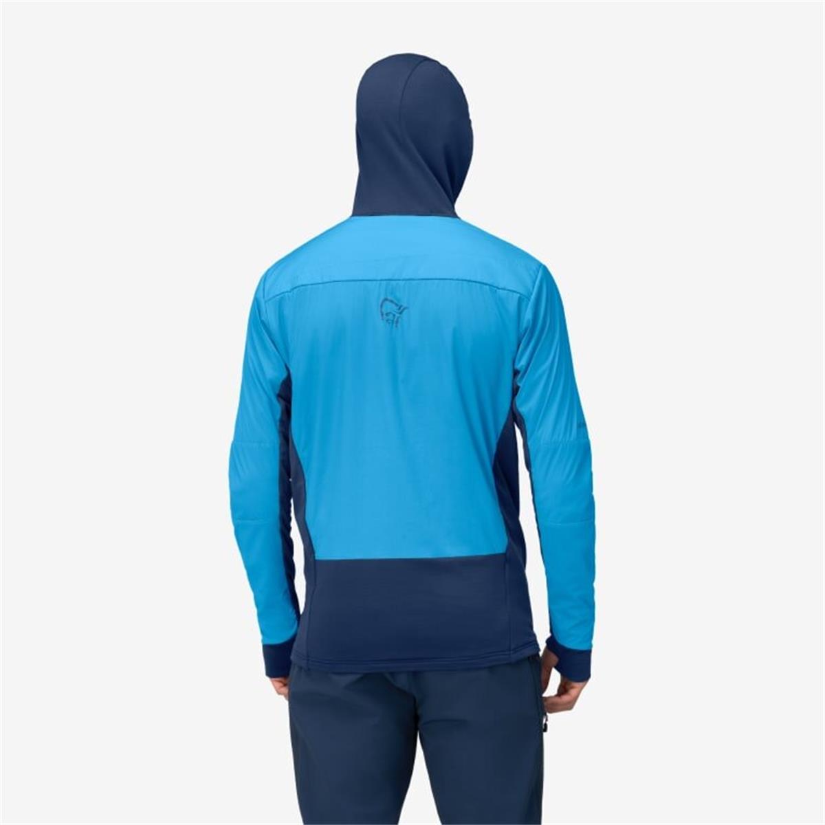 Norrona Herren Powerstretch Falketind Alpha Insulated Zip Hood Jacke Hawaiian Surf/ Indigo Night