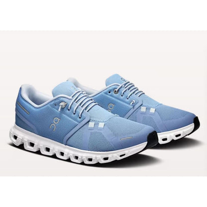 ON Cloud 6 Damen Chambray White