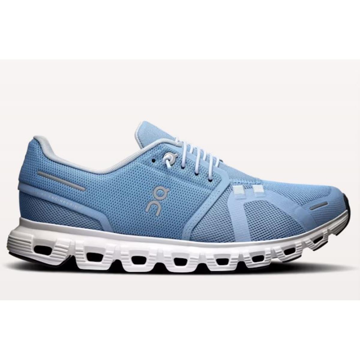 ON Cloud 6 Damen Chambray White
