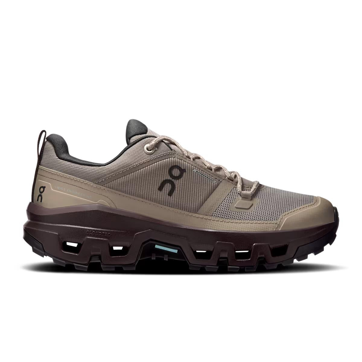 ON Damen Berglaufschuhe Cloudrock Low Waterproof Cinder / Ox