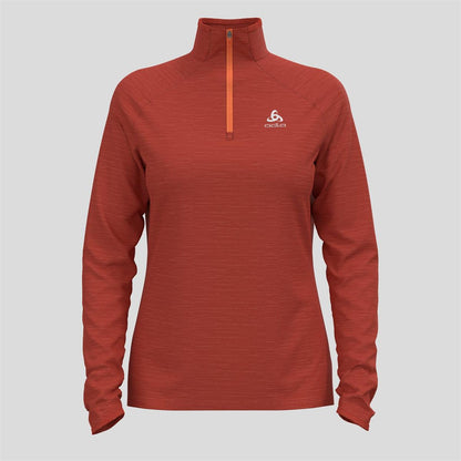 ODLO Damen Run Easy Mid Layer 1/2 Zip cinnabar melange