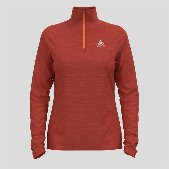 ODLO Damen Run Easy Mid Layer 1/2 Zip cinnabar melange