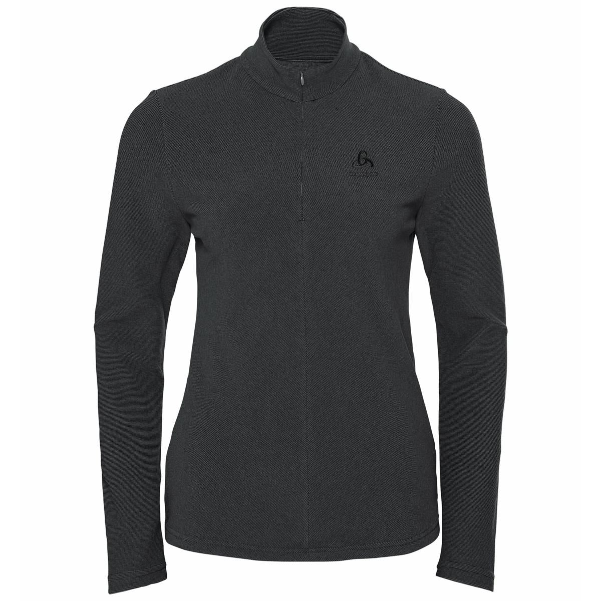Odlo W Roy Midlayer 1/2 Zip shale grey - black stripes