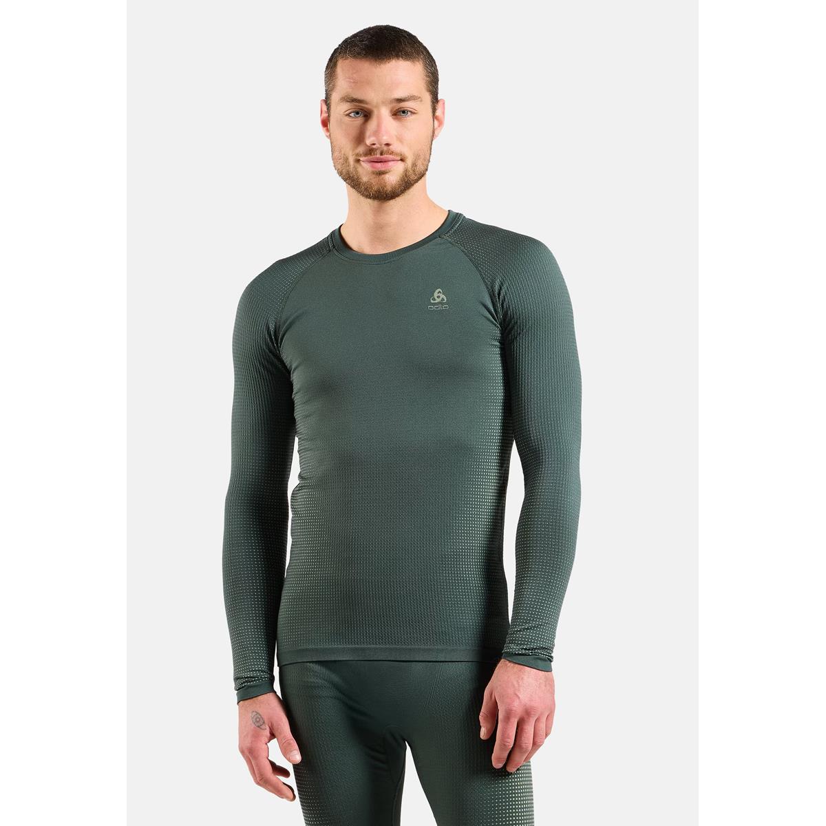 Odlo Herren Performance Warm Base Layer Langarmshirt Urban Chic, image 4 of 5