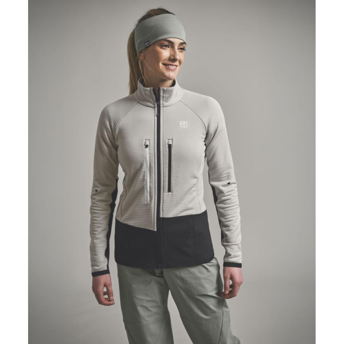 Ortovox Fleece Rib Jacket W white tea Damen Fleecejacke