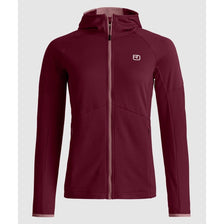 Ortovox Fleece Light Grid Hoody W red malbec Damen Fleecejacke