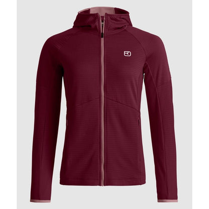 Ortovox Fleece Light Grid Hoody W red malbec Damen Fleecejacke