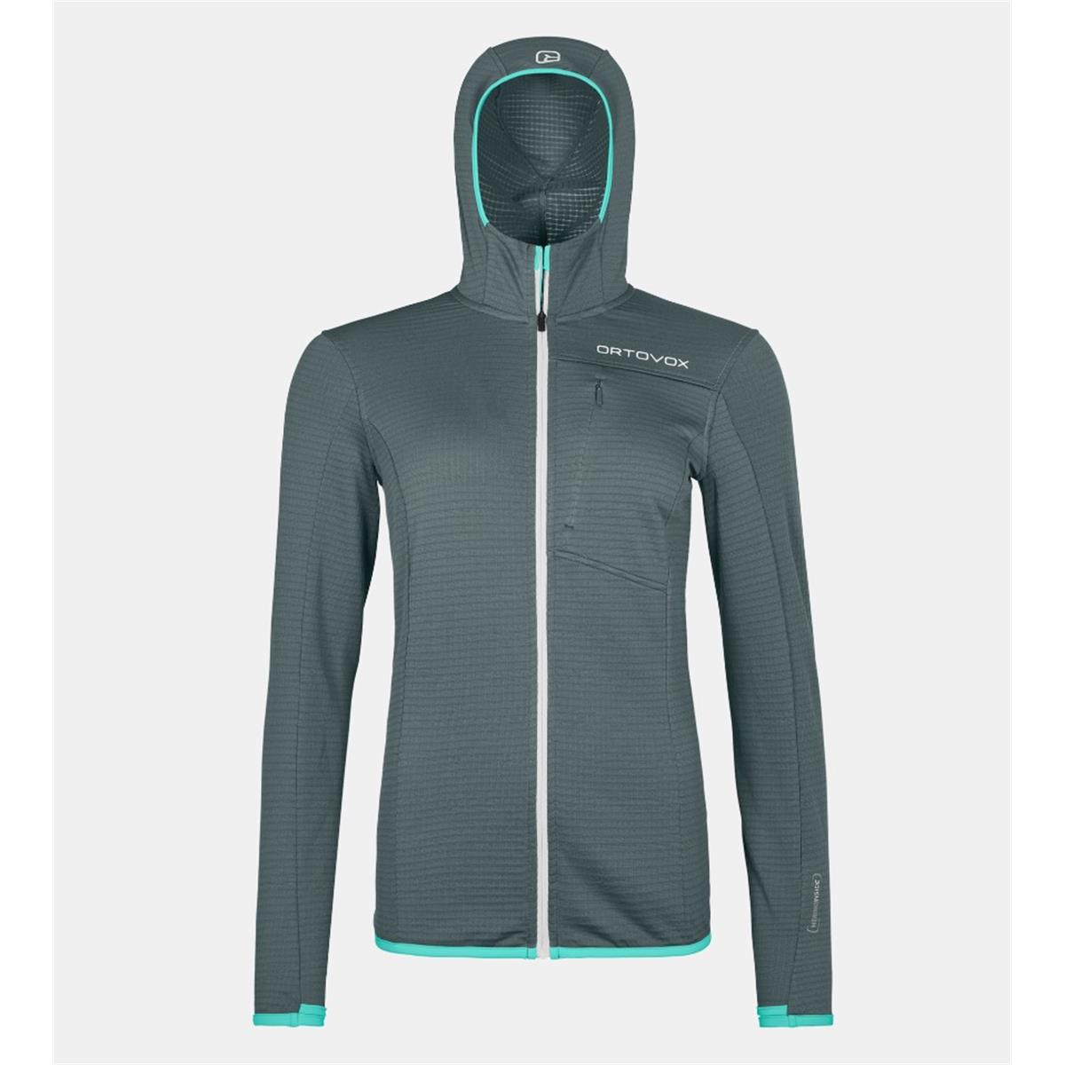 Ortovox FLEECE LIGHT GRID HOODED JACKET W dark artic grey