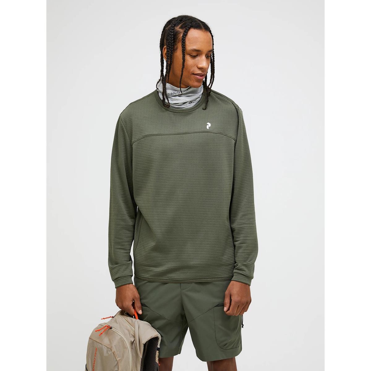 Peak Performance M Trail Polartec Power Grid Crew Men pine needle