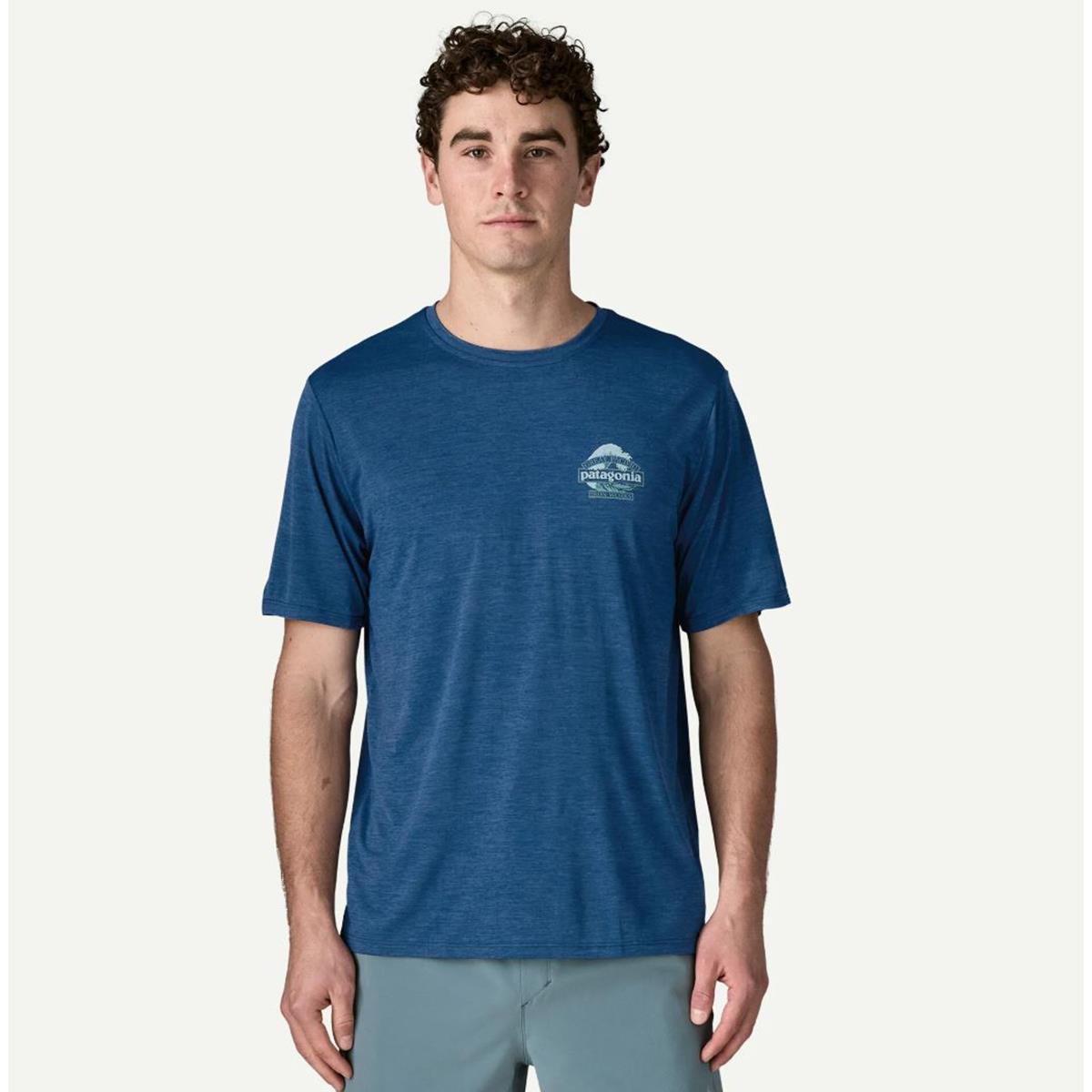 Patagonia M Cap Cool Daily Shirt - Great Waves light clement blue x-dye Herren T-Shirt