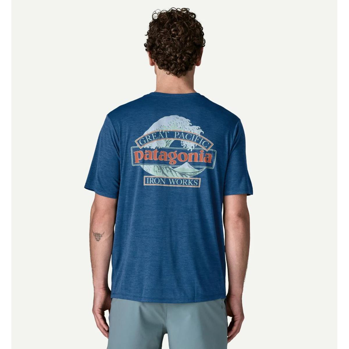 Patagonia M Cap Cool Daily Shirt - Great Waves light clement blue x-dye Herren T-Shirt