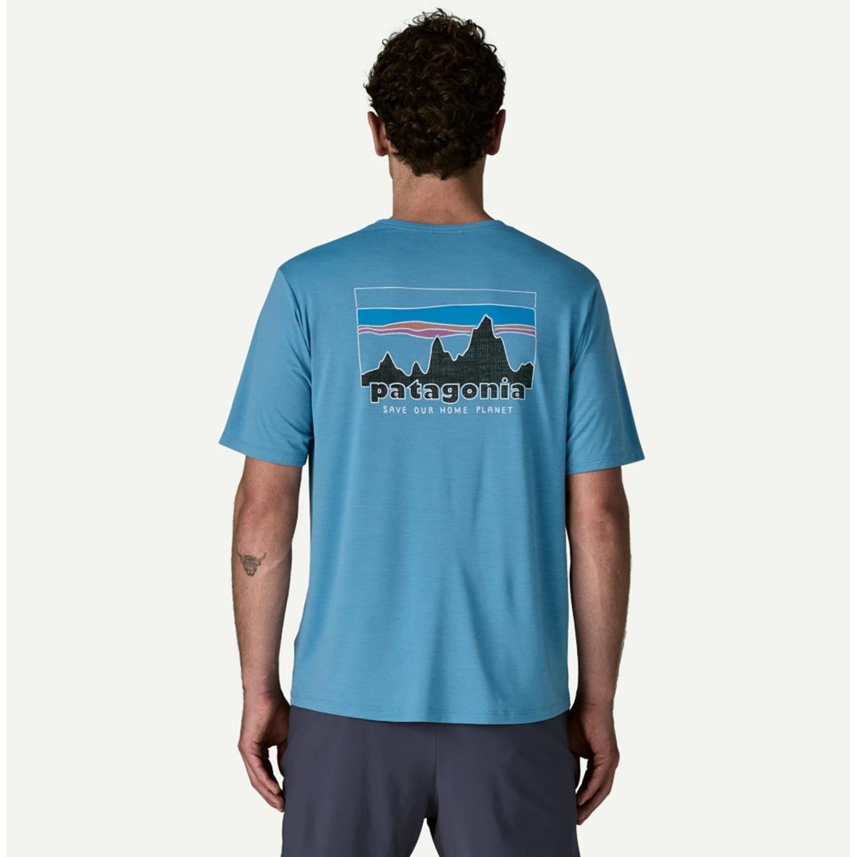 Patagonia M Cap Cool Daily SHirt `73 Skyline light shore blue Herren T-Shirt