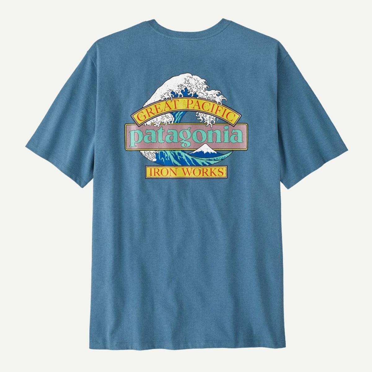 Patagonia M Great Waves Responsibili-Tee shore blue Herren T-Shirt