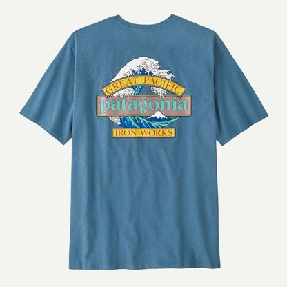 Patagonia M Great Waves Responsibili-Tee shore blue Herren T-Shirt