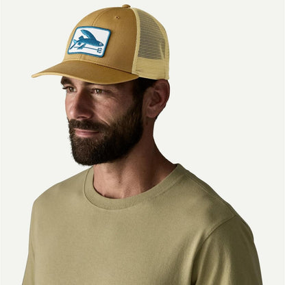 Patagonia Flying Fish LoPro Trucker Hat flying fish fork bobcat brown Cap
