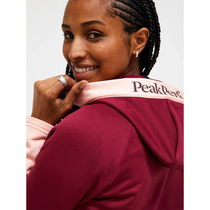 Peak Performance Damen Rider Essentials Midlayer Zip Hood Vertical Zenith/ Peach Fuzz