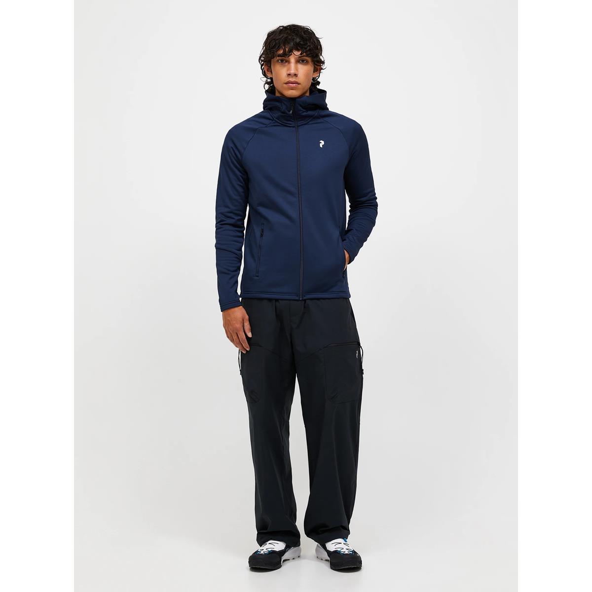 Peak Performance Herren Rider Essentials Midlayer Zip Hood Blue Shadow