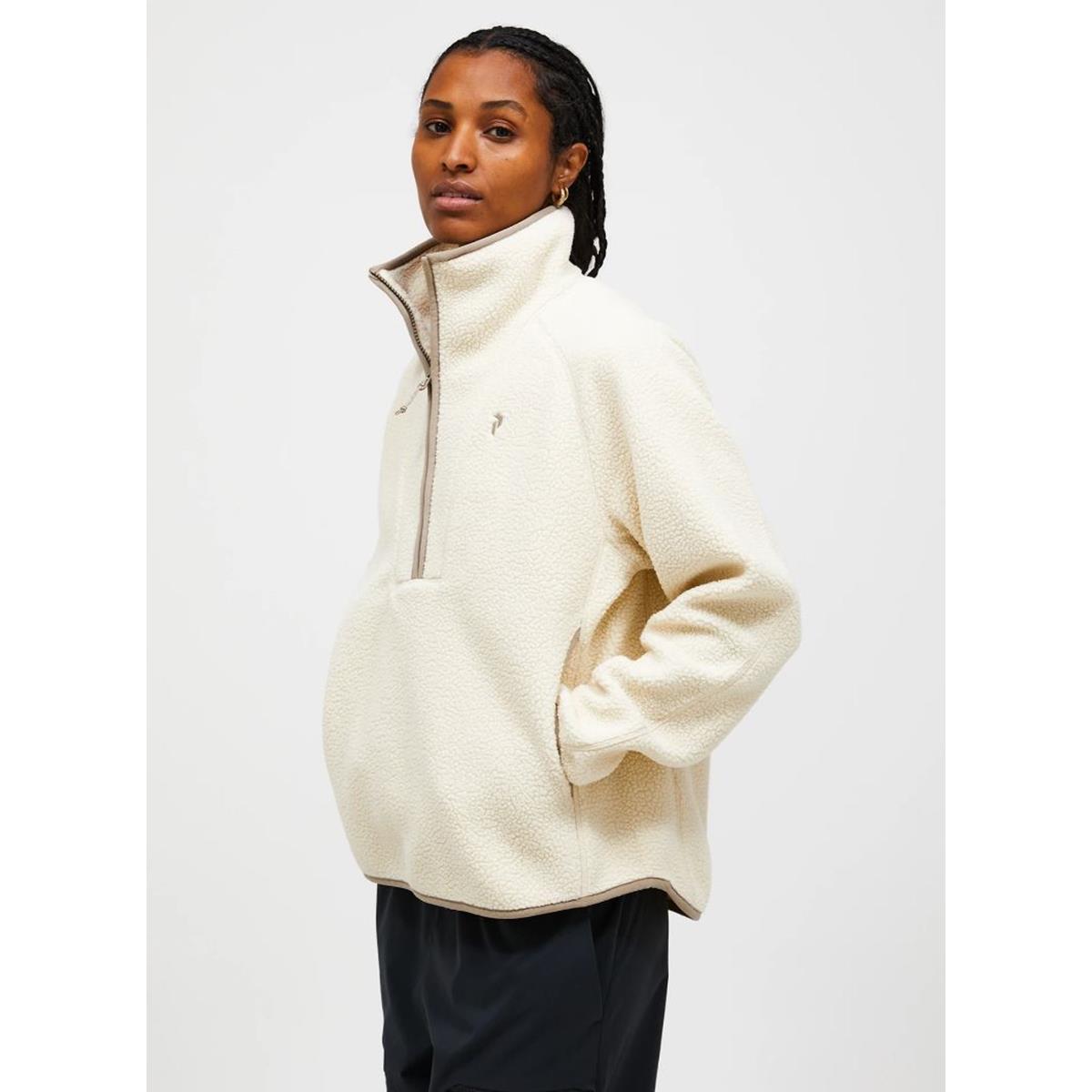 Peak Performance W Nature Rush Pile Half Zip sand fog avid beige Damen Pullover