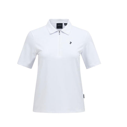 Peak Performance W Comfort Zip Polo Women white Damen T-Shirt