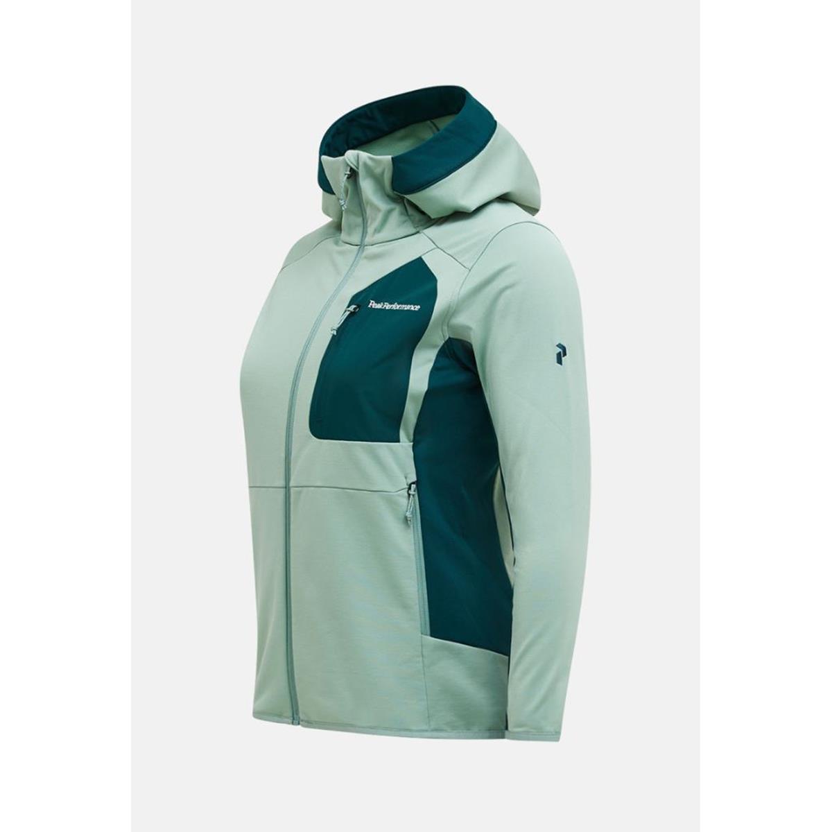 Peak Performance W Ultility Light Zip Hood green valley ponderosa pine Damen Powerstretch Jacke, Bild 10 von 15