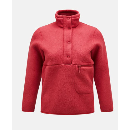 Peak Performance W Fleece Snap T-Neck softer red Damen Pullover