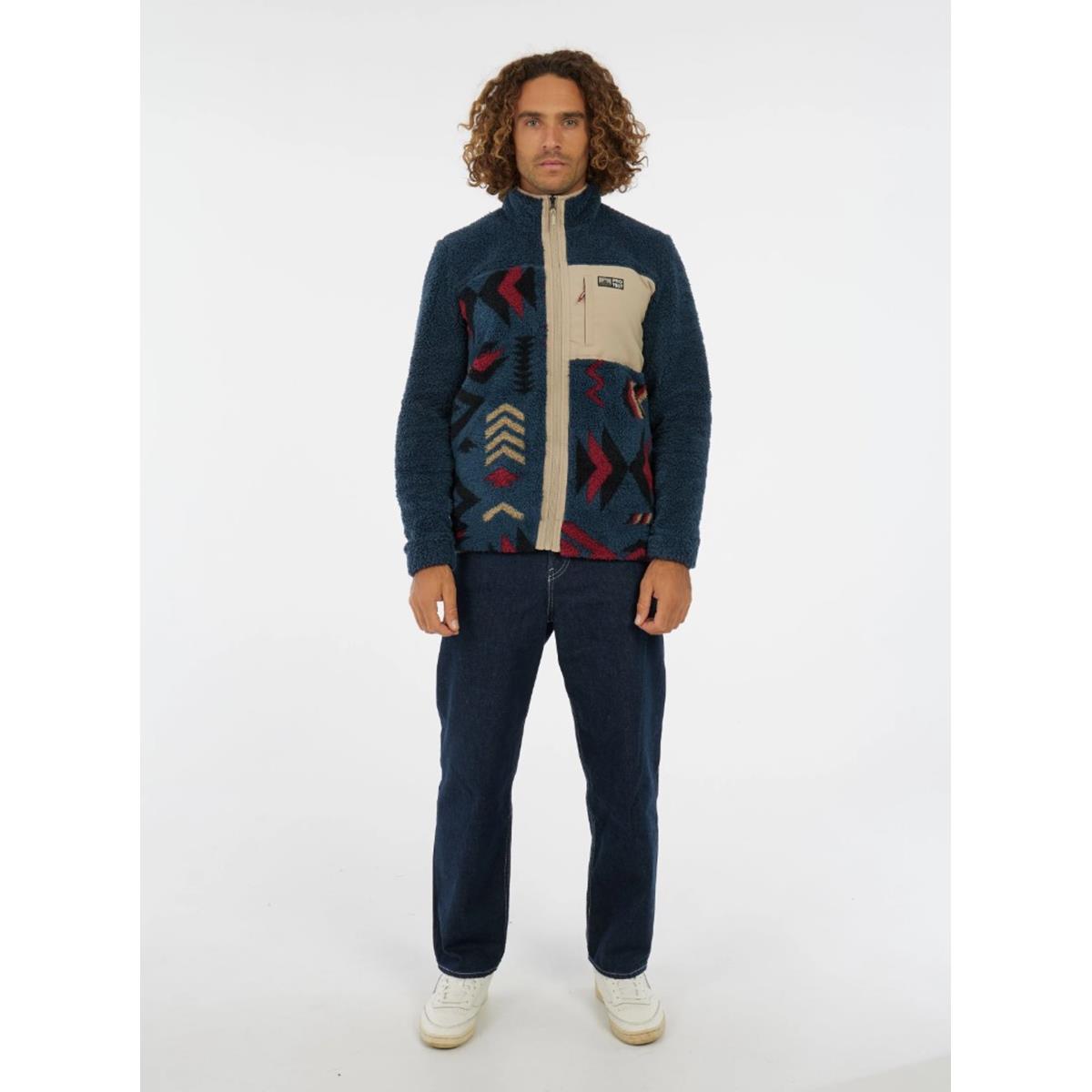 Protest Don Man Outdoor Fleece Sweatjacke - Twilight Navy