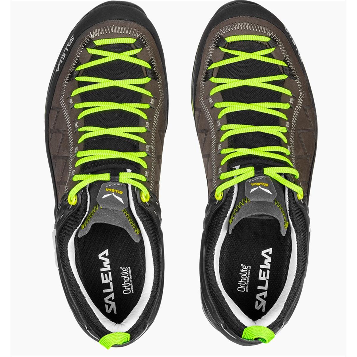Salewa Mountain Trainer Leather Schuhe Herren smoked / fluo green, image 2 of 3
