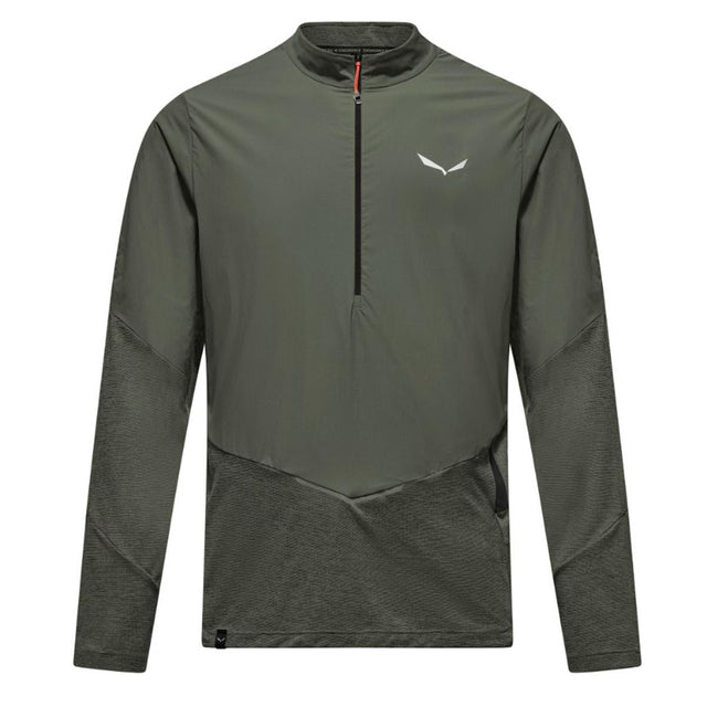 Salewa Pedroc Dry'ton Wind Half Zip Tee faded green