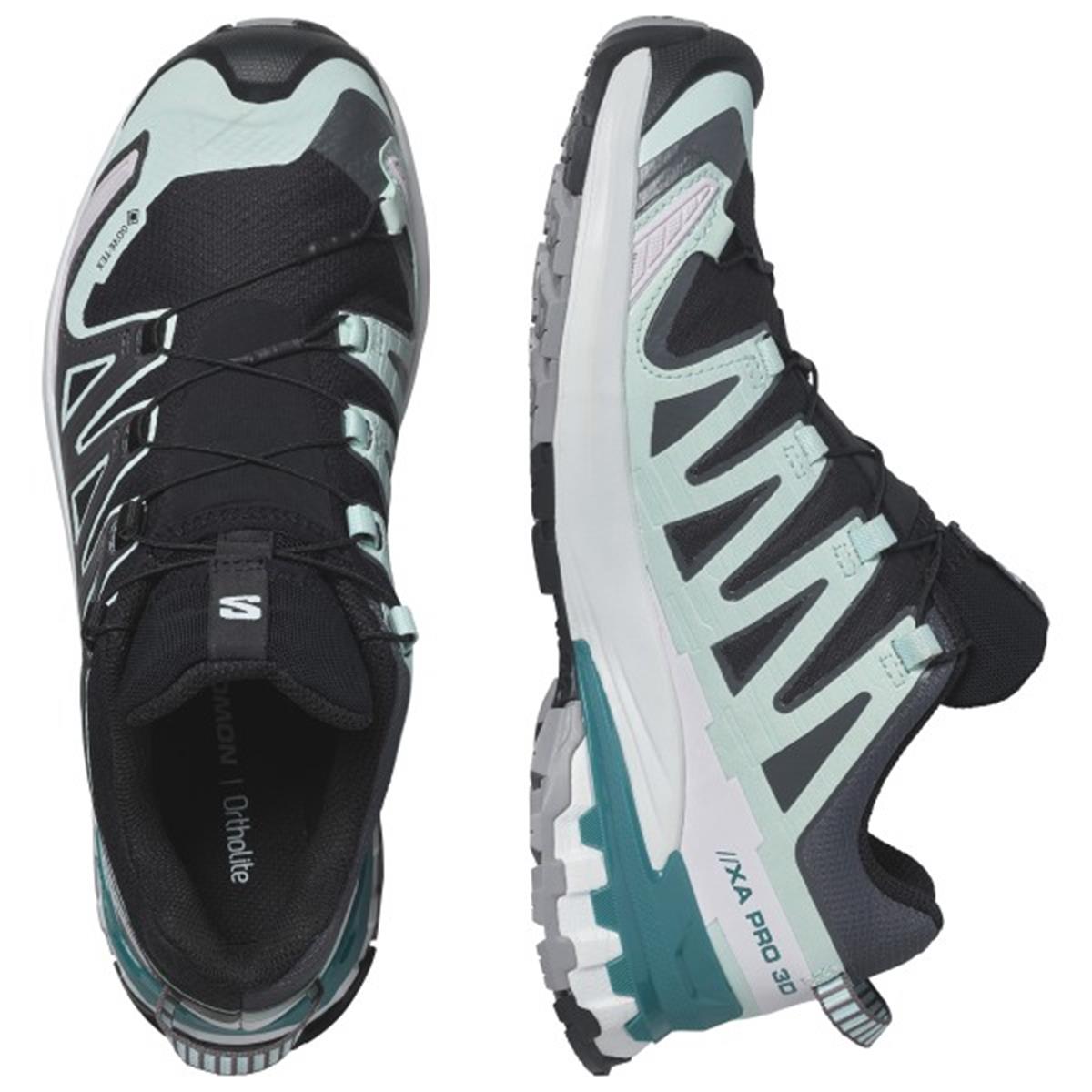 Salomon Trailrunning Schuh Damen XA Pro 3D V9 GTX Black/ Bleached Aqua/ Harbor Blue