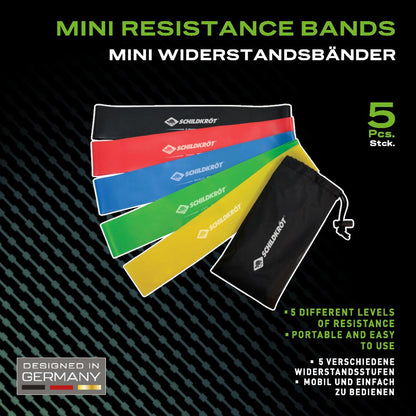 Schildkröt Resistance Bands, 5er Set mit verschiedenen Härtegraden, inkl. Tragetasche
