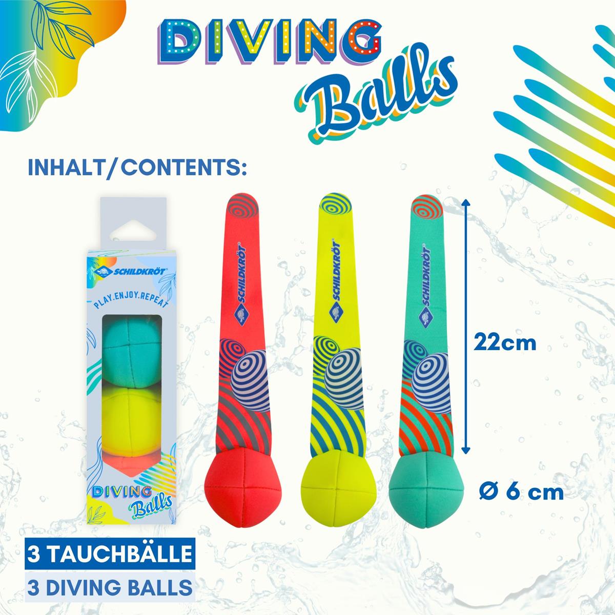 Schildkröt Neopren Tauchbälle 3er Set