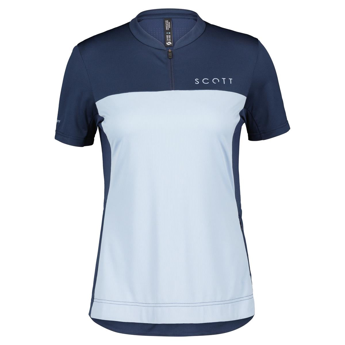 Scott Trail Flow Zip Kurzarmtrikot midnight blue / glace blue