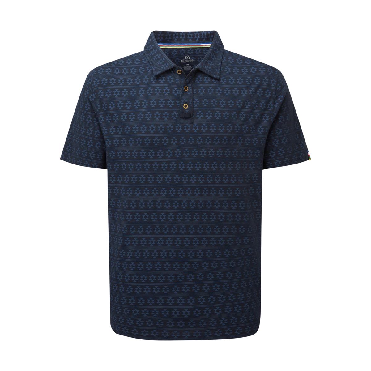 Sherpa Bali-Poloshirt – Rathee Blue Prayer Wheel