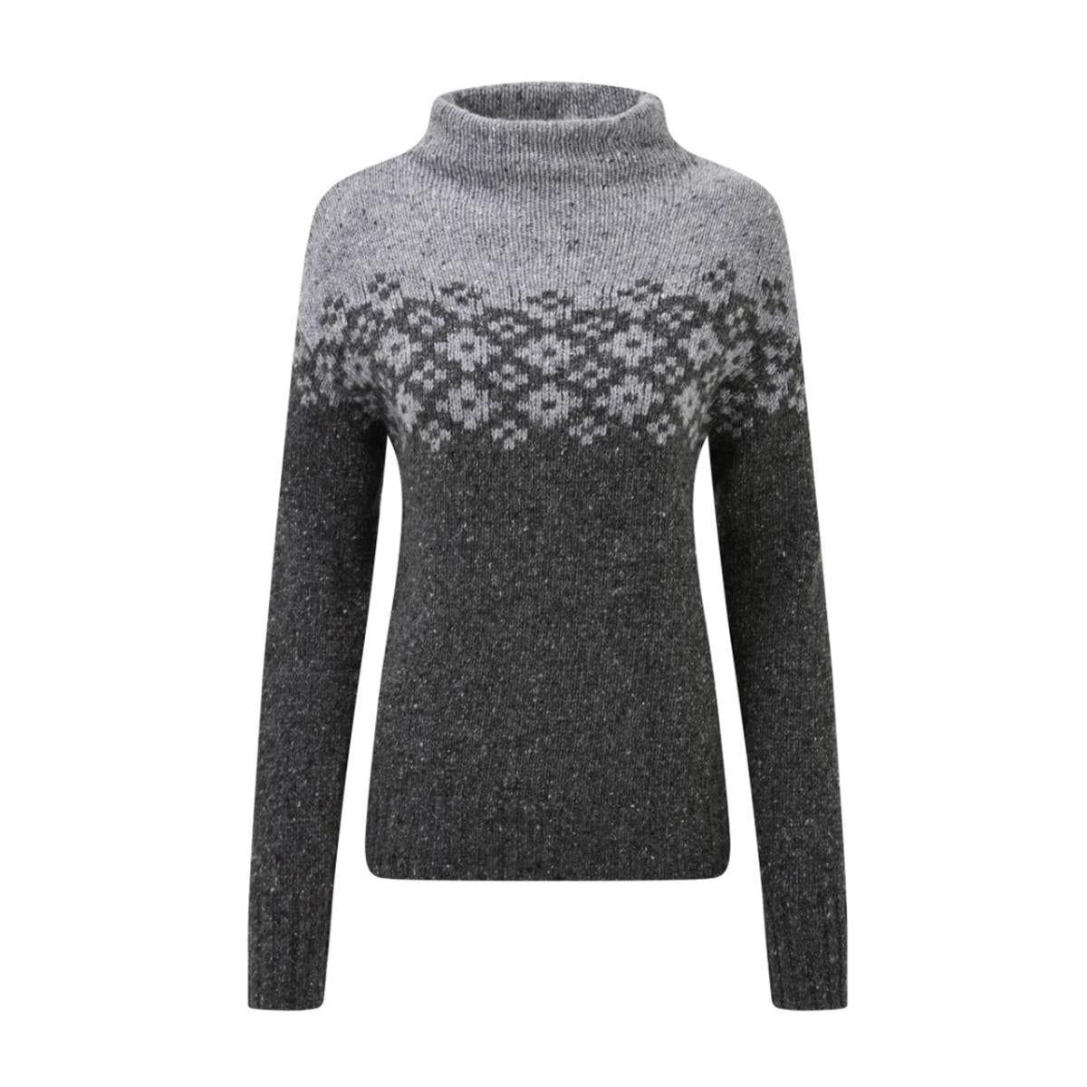 Sherpa Mandari Mock Neck Sweater - Charcoal
