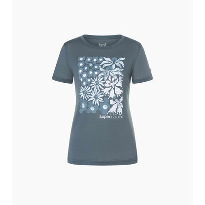 Super Natural Mat is Tee turbulence blue various Damen T-Shirt