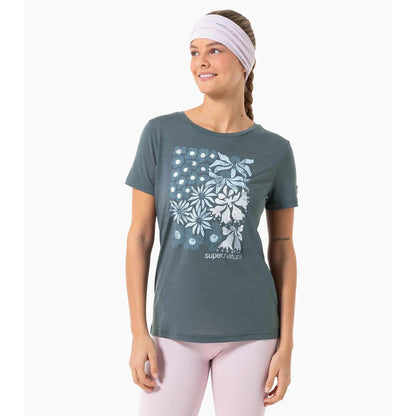 Super Natural Mat is Tee turbulence blue various Damen T-Shirt