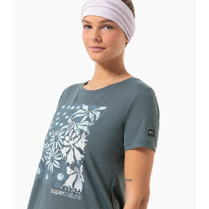 Super Natural Mat is Tee turbulence blue various Damen T-Shirt