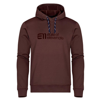 sate of elevenate Logo Hood maroon brown