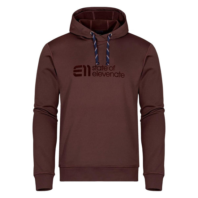 sate of elevenate Logo Hood maroon brown