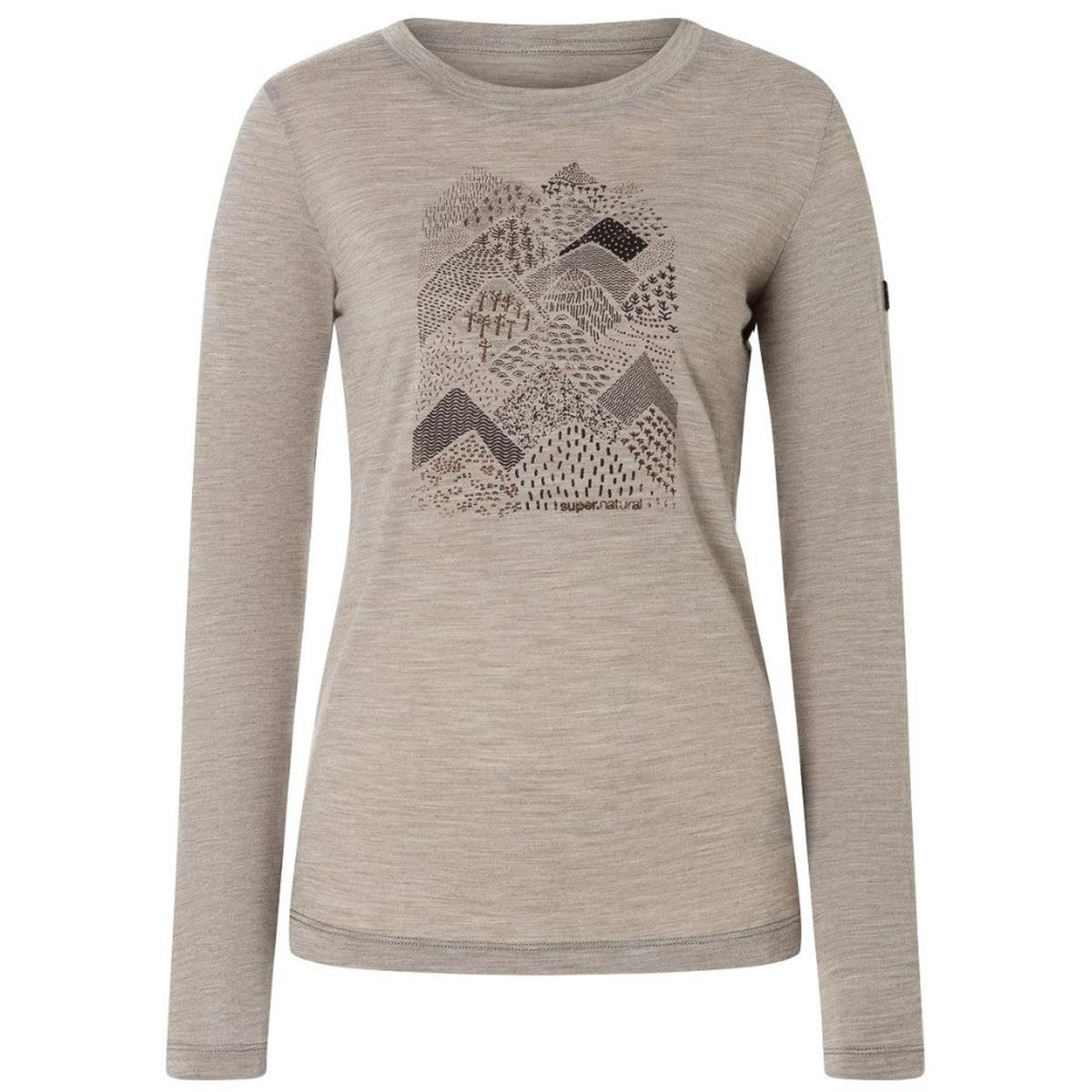 Super Natural W Hilly LS vintage khaki melange Damen Longsleeve